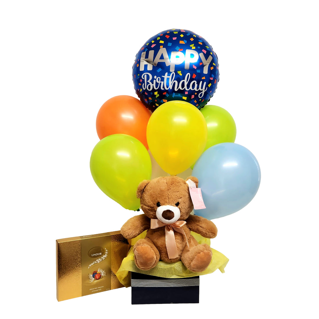 Birthday Balloons, Chocolates & Toby