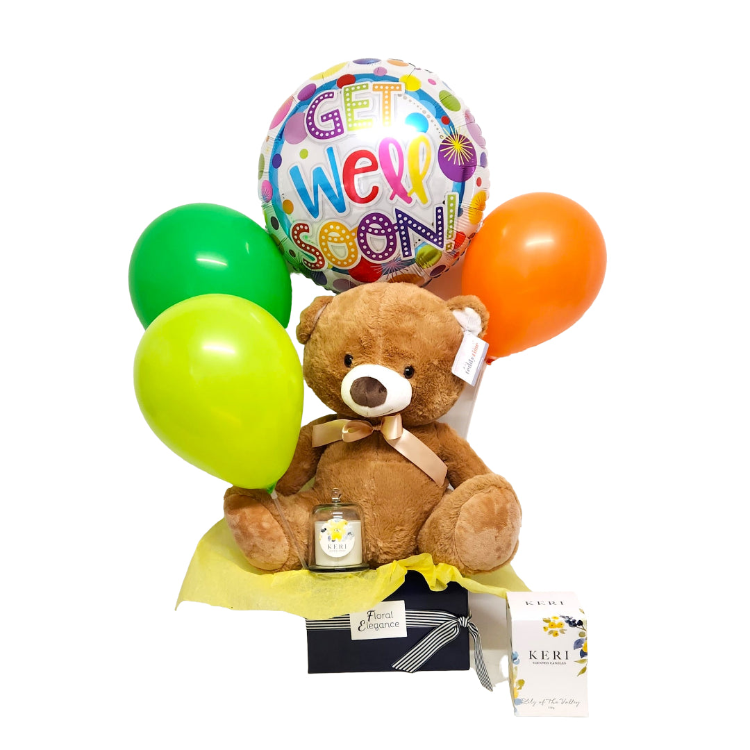 Get Well Balloons, Candle & Toby