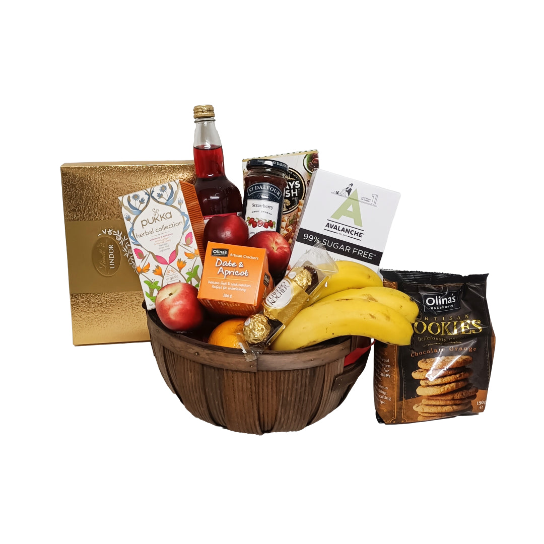Gourmet Nibbles & Fruit Delight Basket Hamper